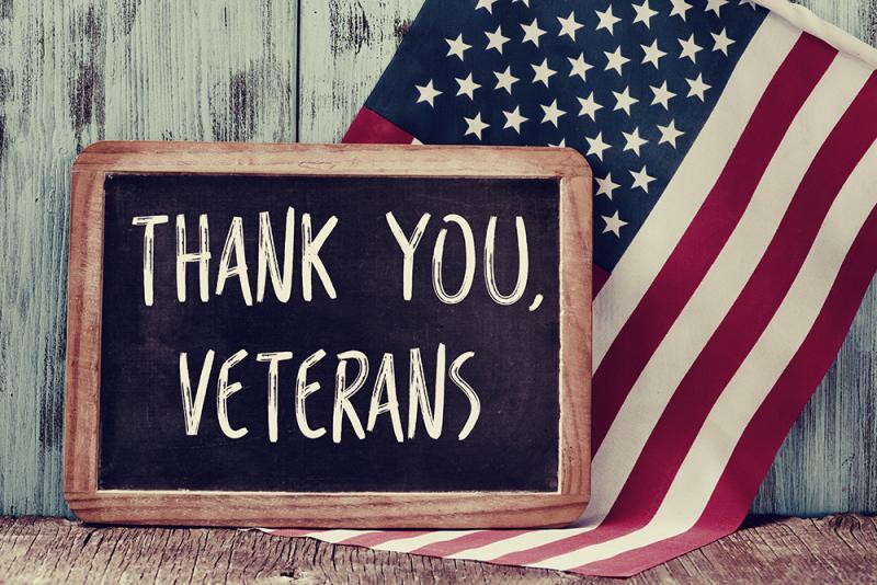 photo of thank you veterans sign