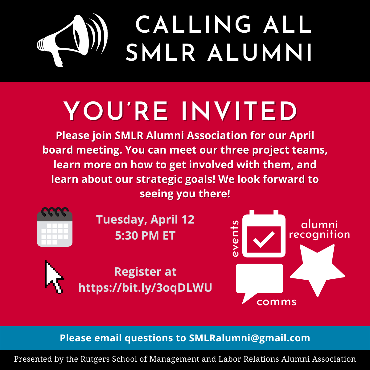 image of flyer for SMLRAA April Board Meeting