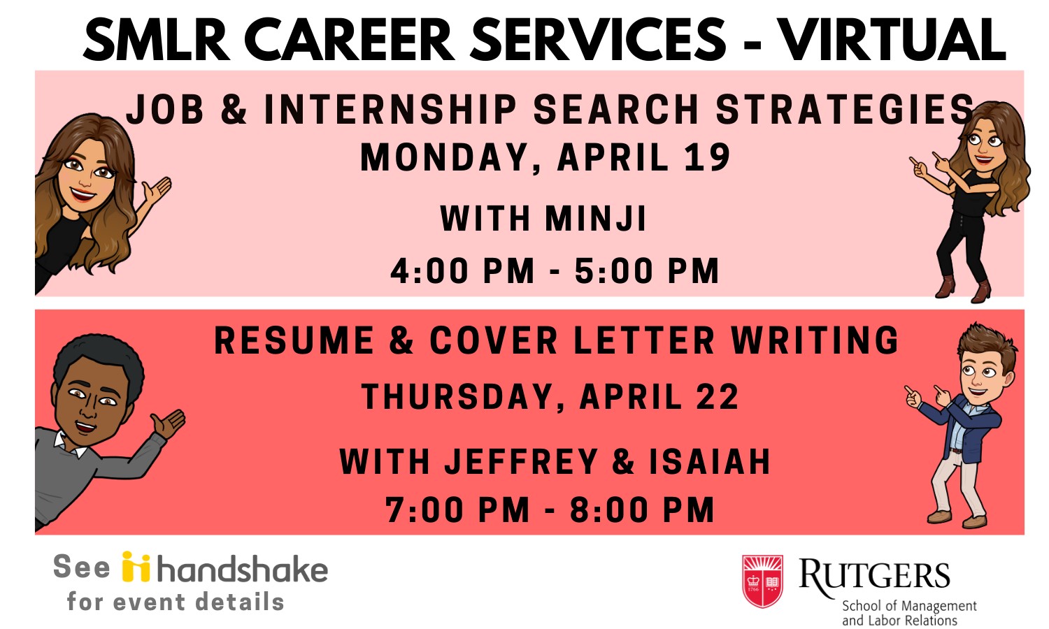 Image of Career Services Webinar on 4/19