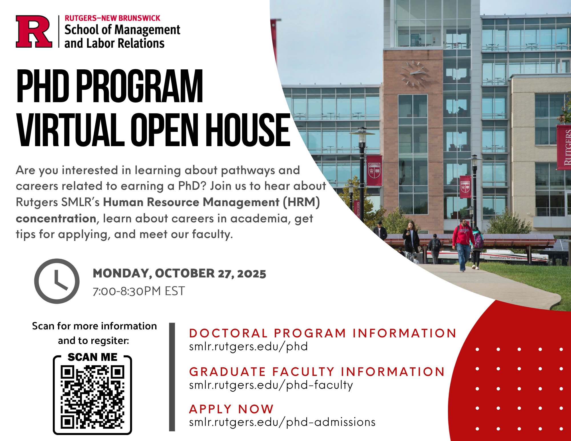 Image of PhD Virtual Open House Flyer for HRM track