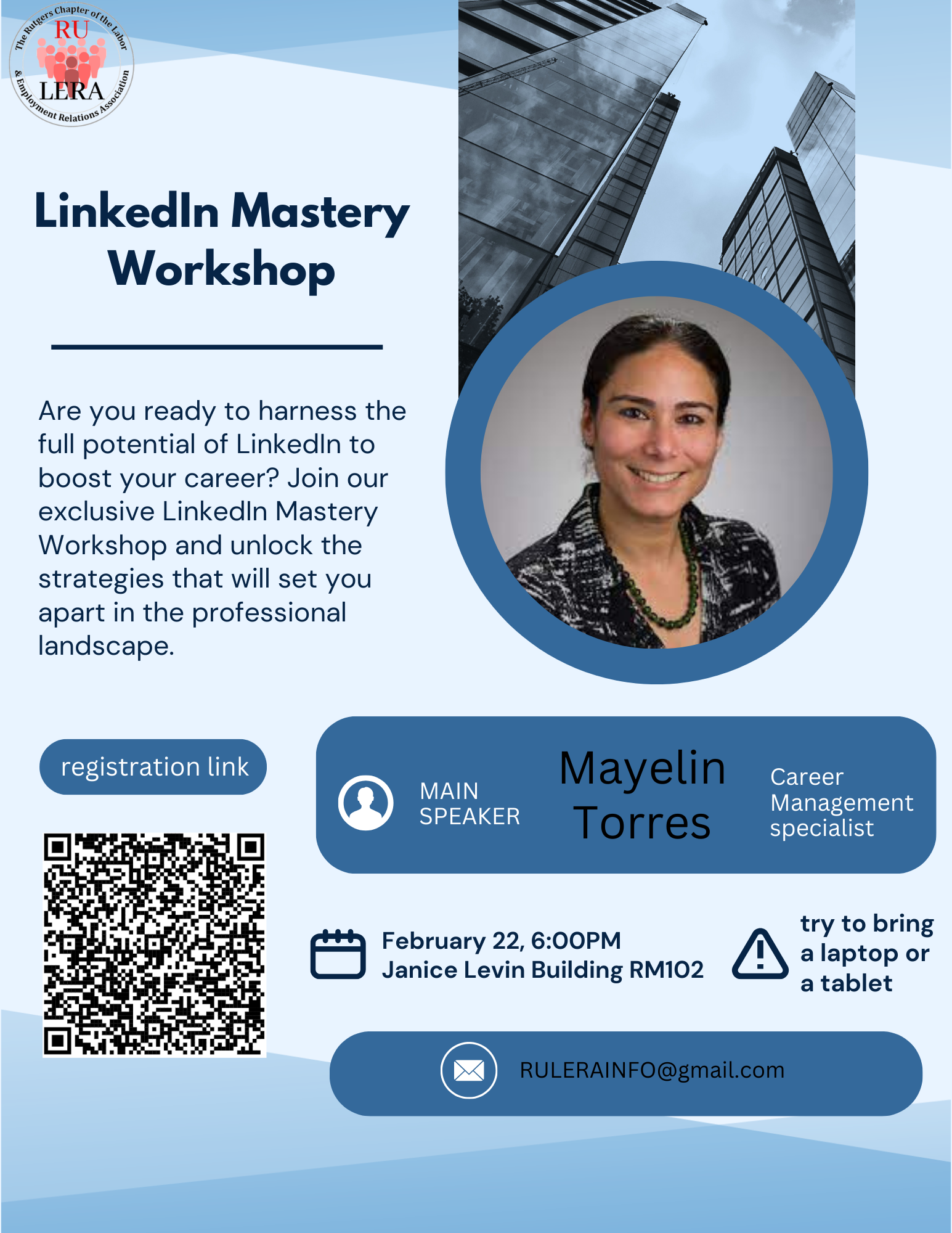 Image of RU LERA LinkedIn Networking Event Flyer