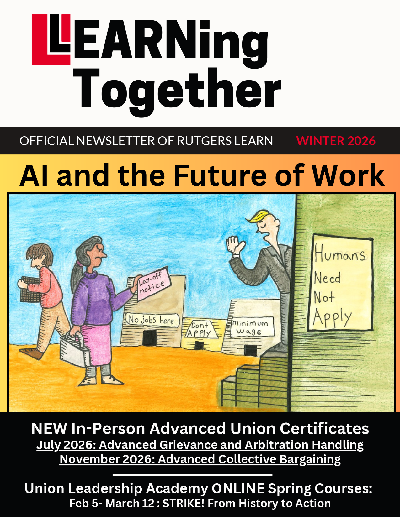 Image of LEARN winter 2026 newsletter cover