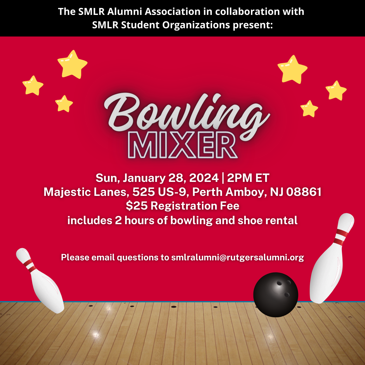 Image of SMLRAA Bowling Mixer event flyer