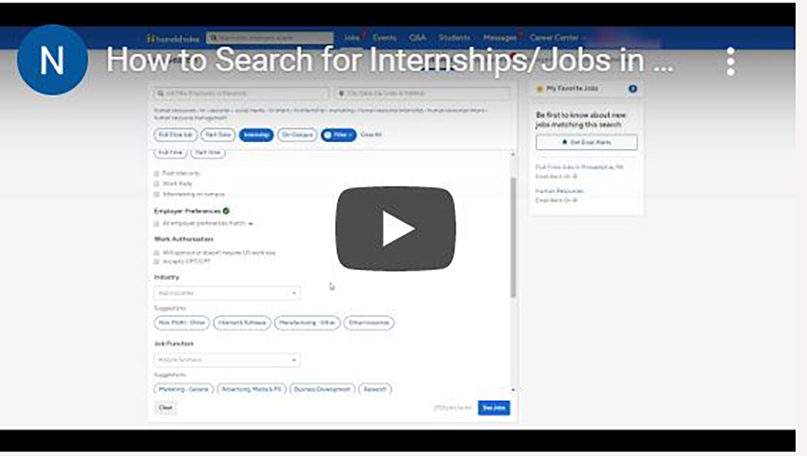 How to Search for Internships/Jobs in Handshake