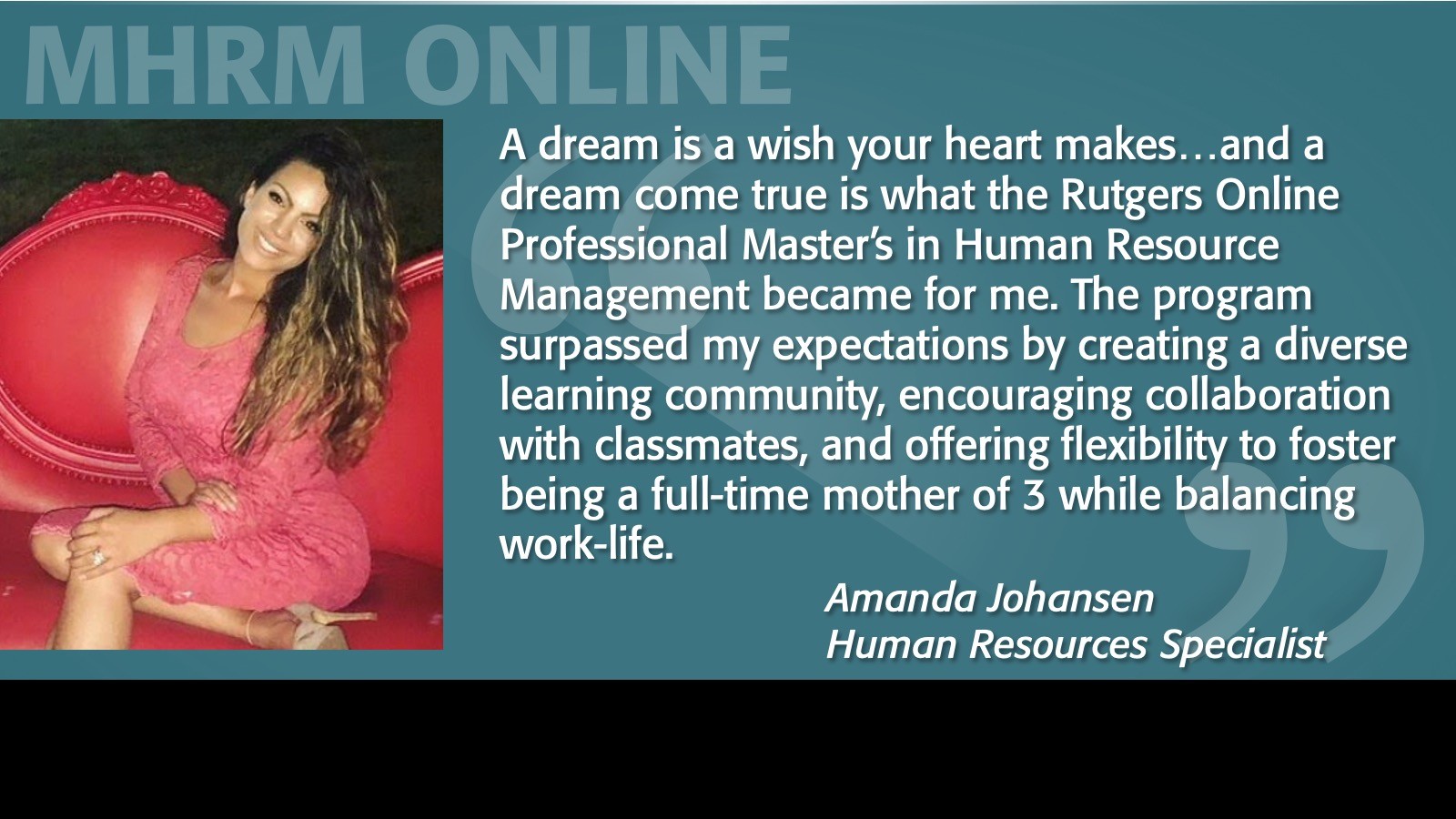 Image of Amanda Johansen Online MHRM Student Testimonial