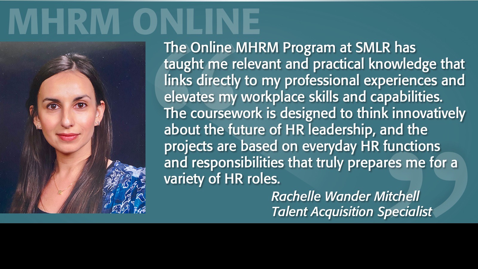 Image of Rachelle Mitchell Testimonial MHRM Online Program