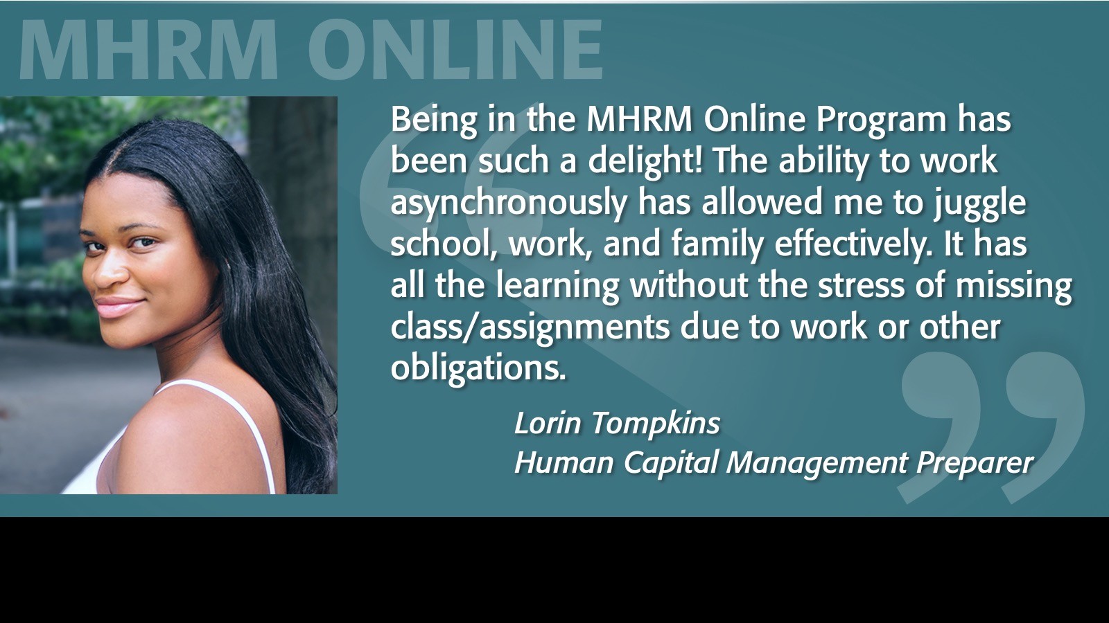 Image of Lorin Tompkins Testimonial MHRM Online
