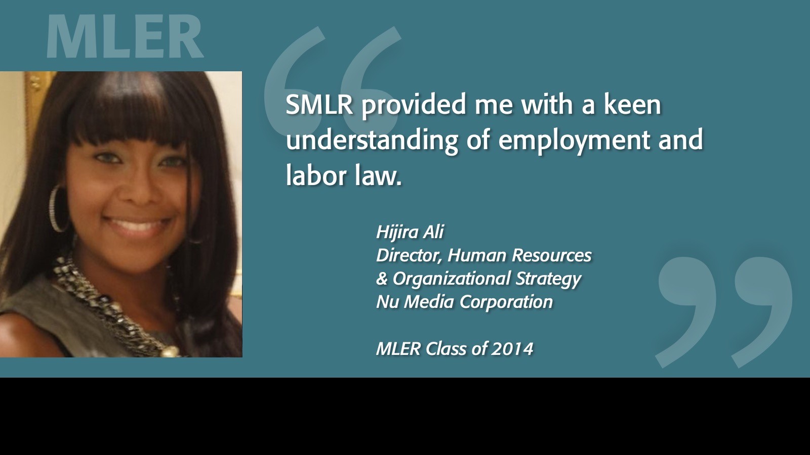 Image of MLER Alumni Testimonial Hijira Ali