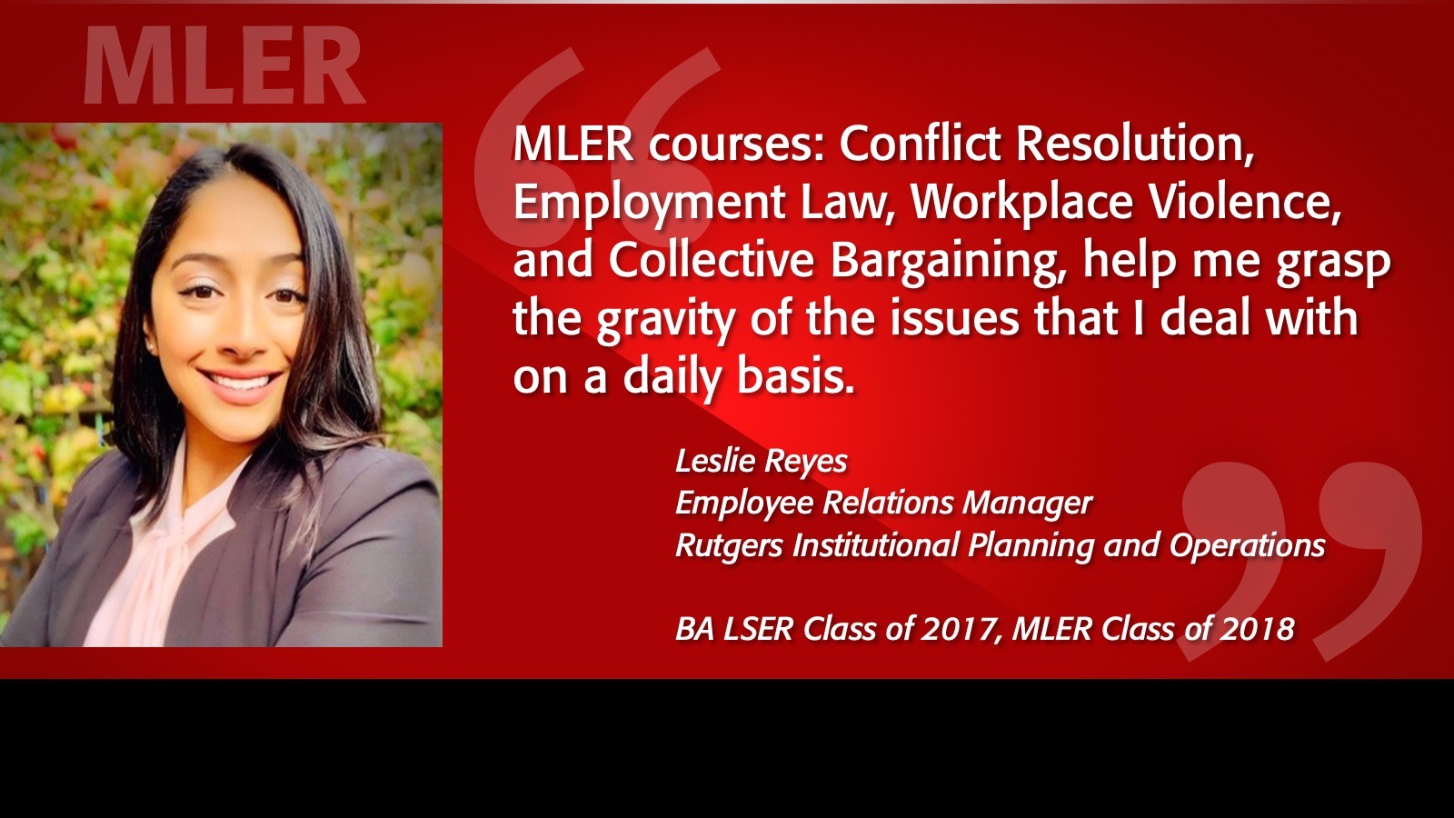 Image of MLER Alumni Testimonial - Leslie Reyes