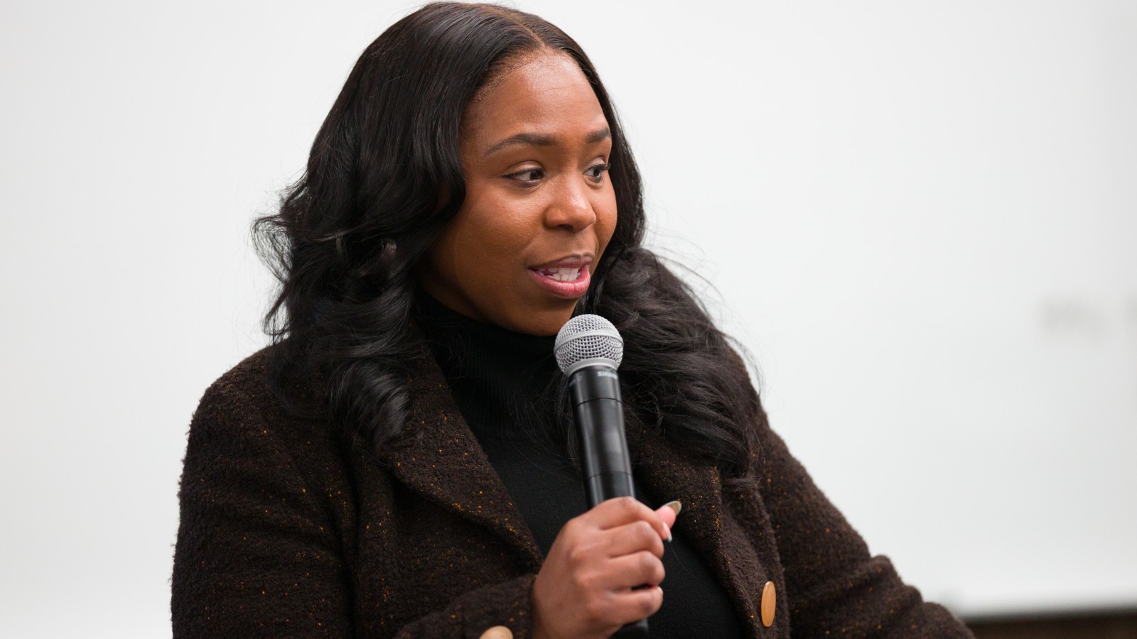 Image of Associate Director of Development Paris Wright speaking