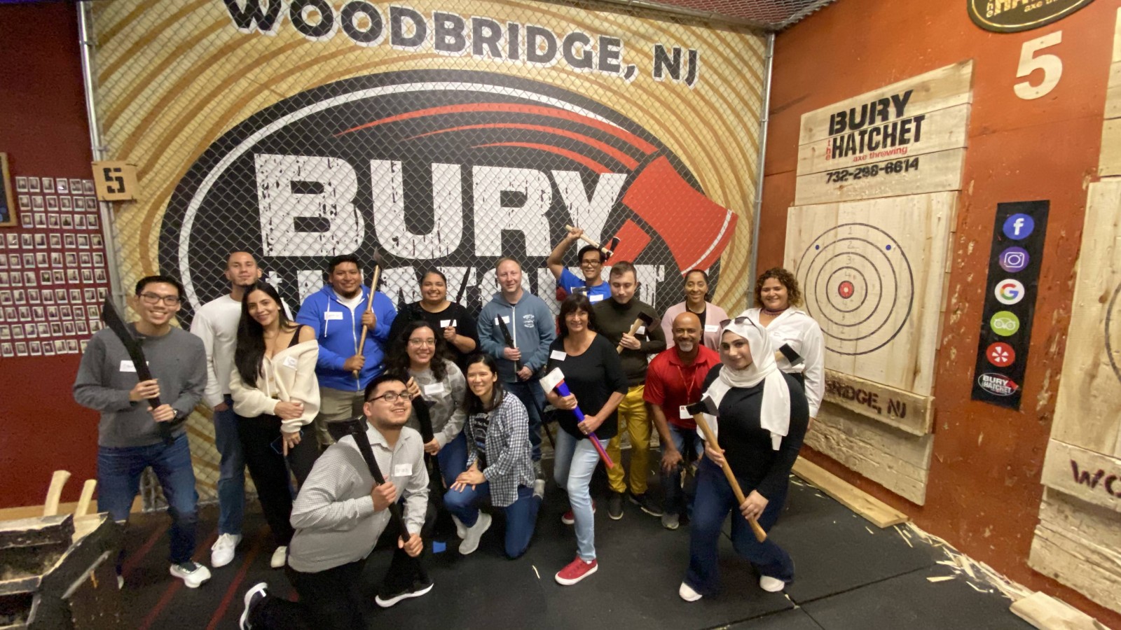 Image of axe-throwing social event