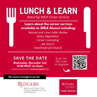 Image of SMLR Alumni Association and Career Services Lunch and Learn Virtual Event