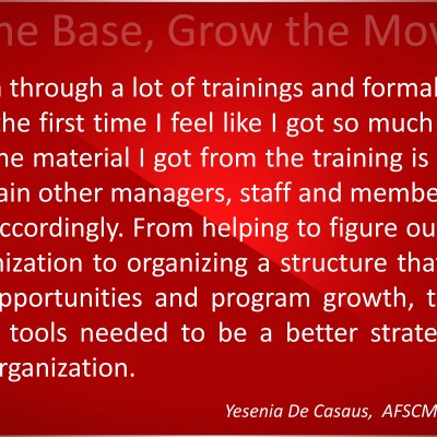 Quote from Yesenia De Casaus, AFSCME UDW organizer