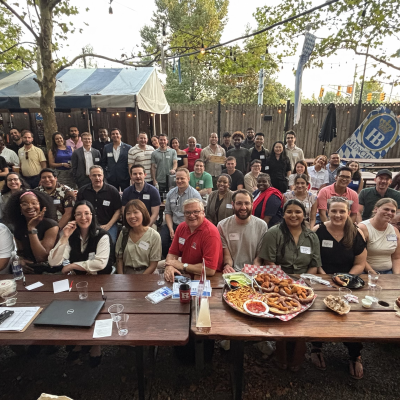 Group photo of 2025 SMLRAA Alumni Happy Hour attendees