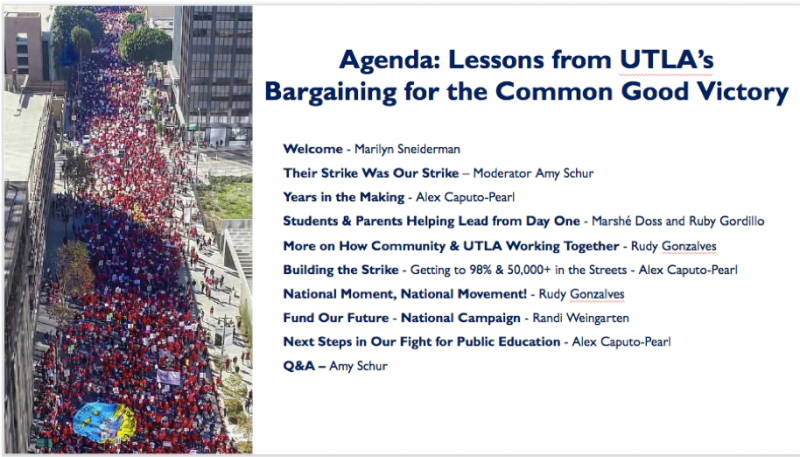 UTLA Webinar Agenda