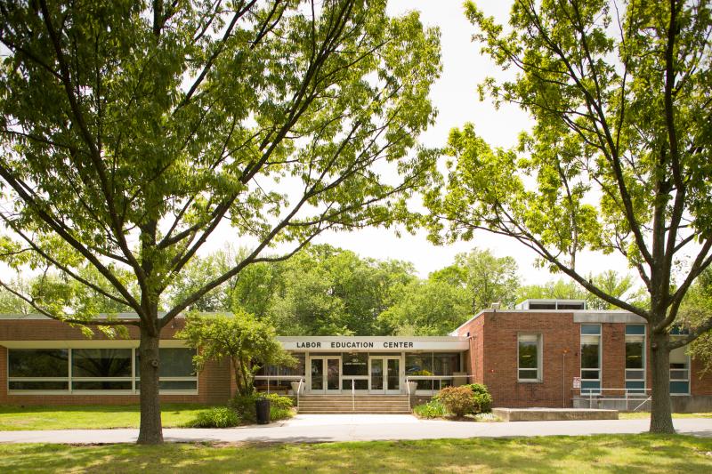 Image of the entrance to the Labor Education Building